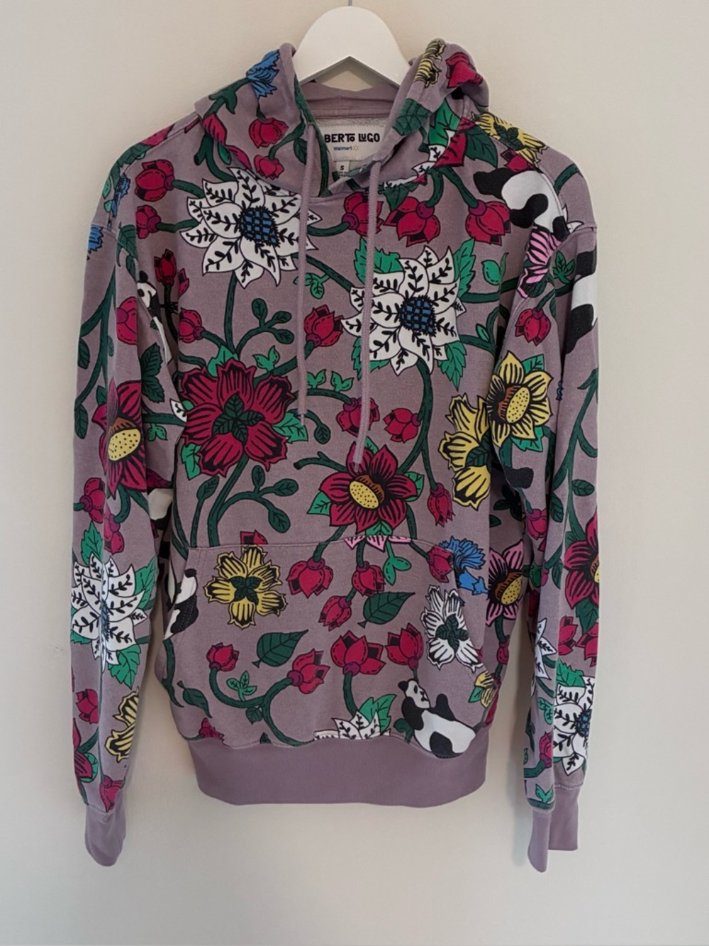 Roberto Lugo floral panda hoodie W035